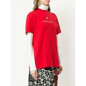 brand new Marine Serre Women's Red Logo Print T-sh
